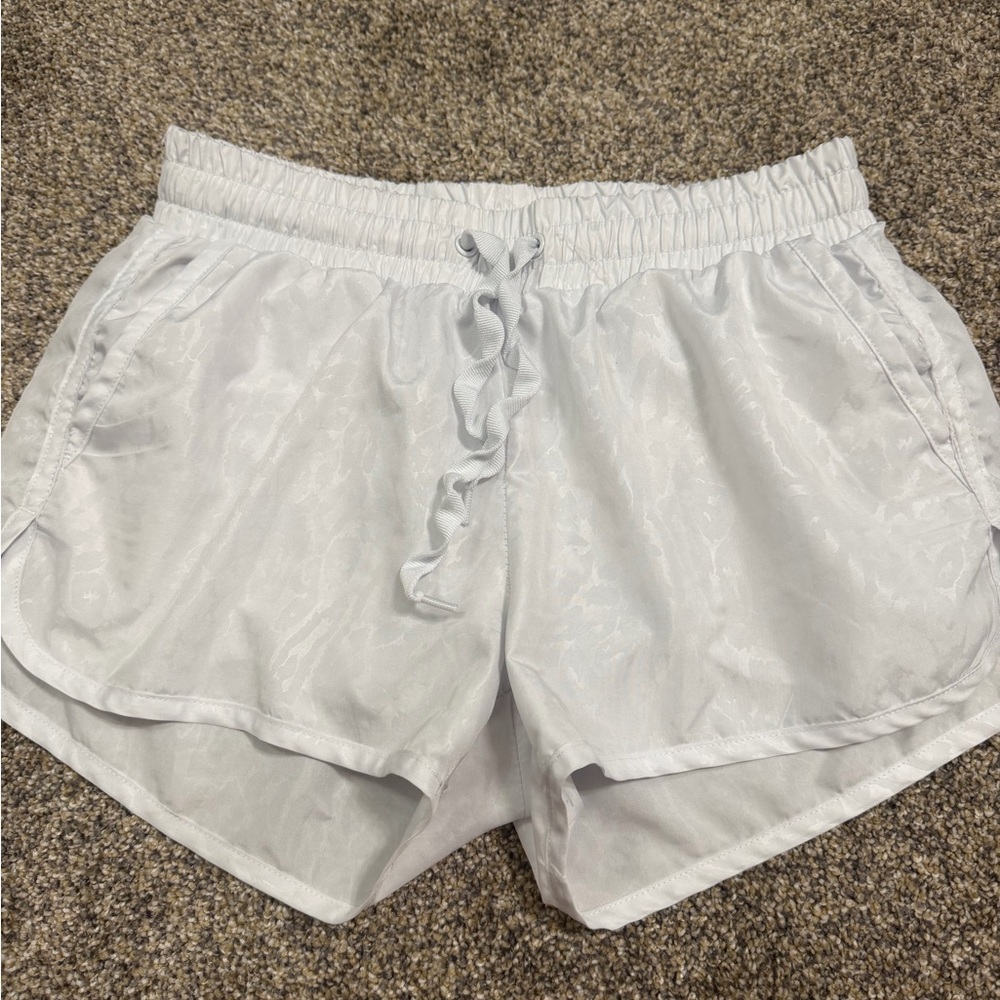 Women’s White Athletic Drawstring Shorts - Lightweight Activewear